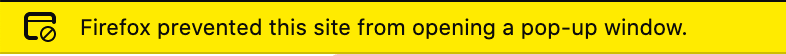 Firefox pop-up blocked alert